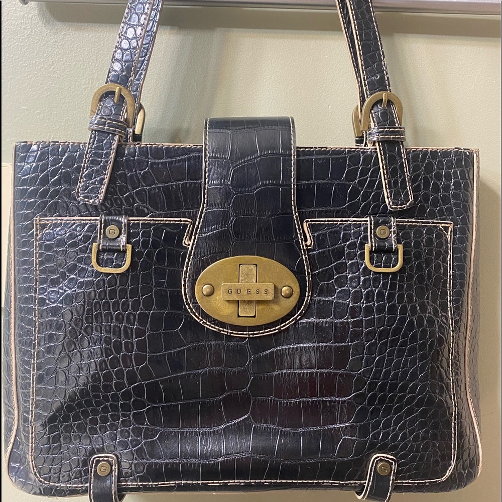 Guess faux croc skin purse